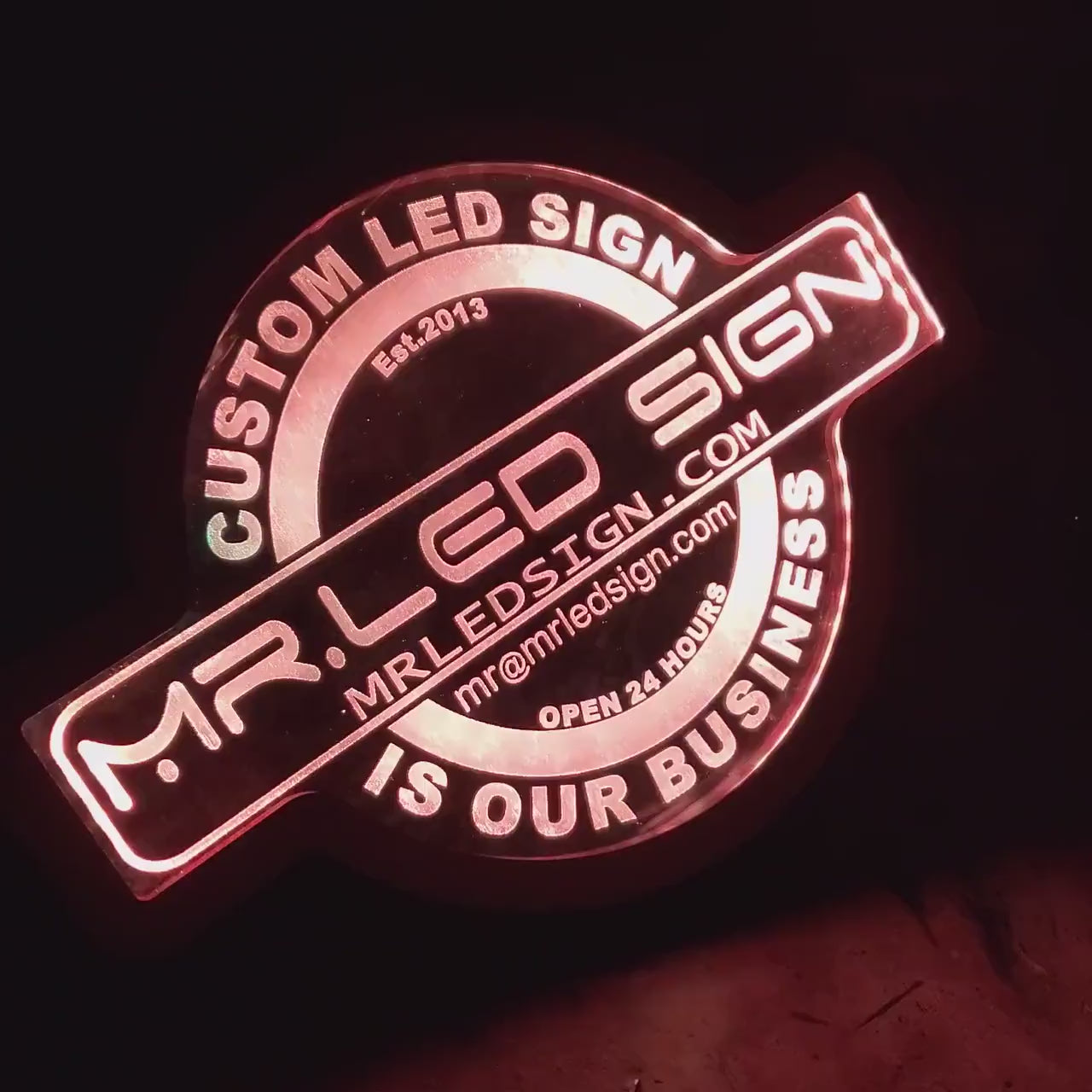 Your Custom Logo as a LED Wall Sign Neon Like - Color Changing Remote Control - 4 Sizes Made in USA Free Shipping