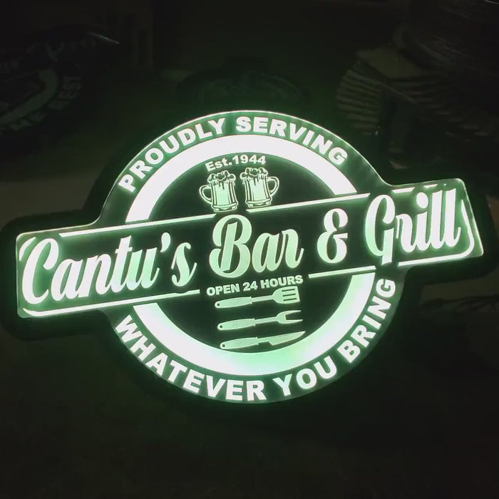 Custom Cantina Restaurant LED Sign Night Light - Neon-Like - Color Changing - 4 Sizes - Free Shipping